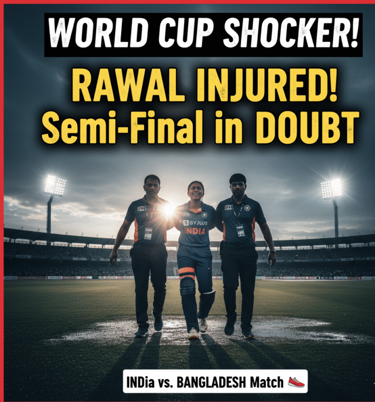 Star Opener Pratika Rawal Suffers Knee & Ankle Injury in Women’s World Cup Clash vs Bangladesh