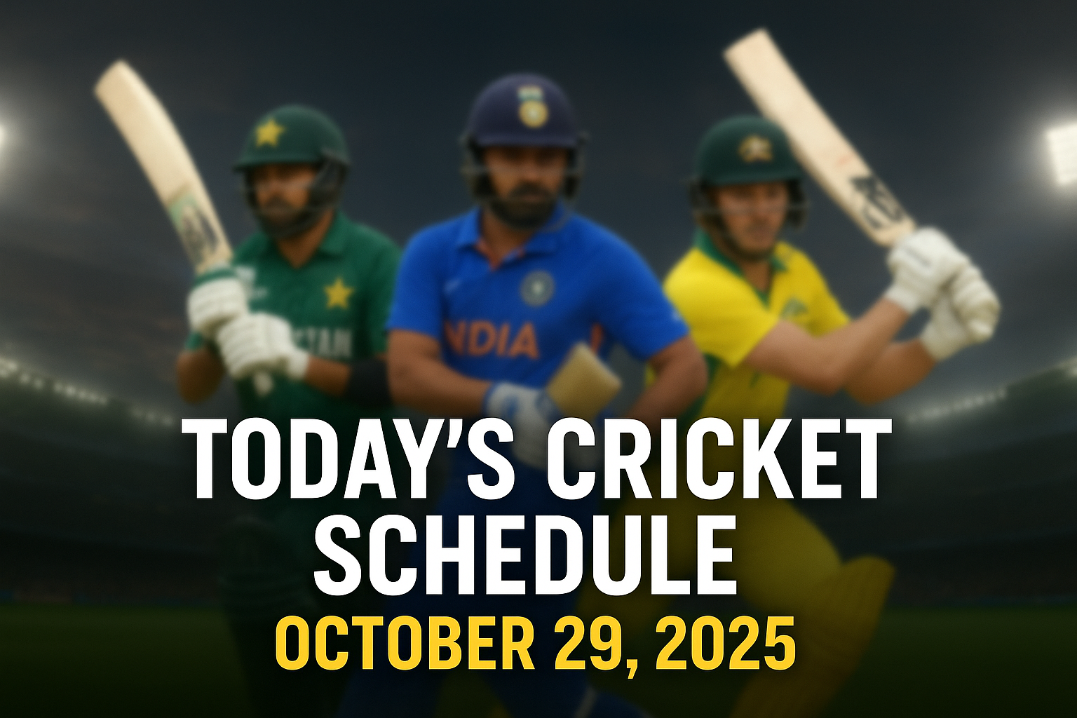Today’s Cricket Schedule 29 October 2025 – Live Matches, Timings & Venues