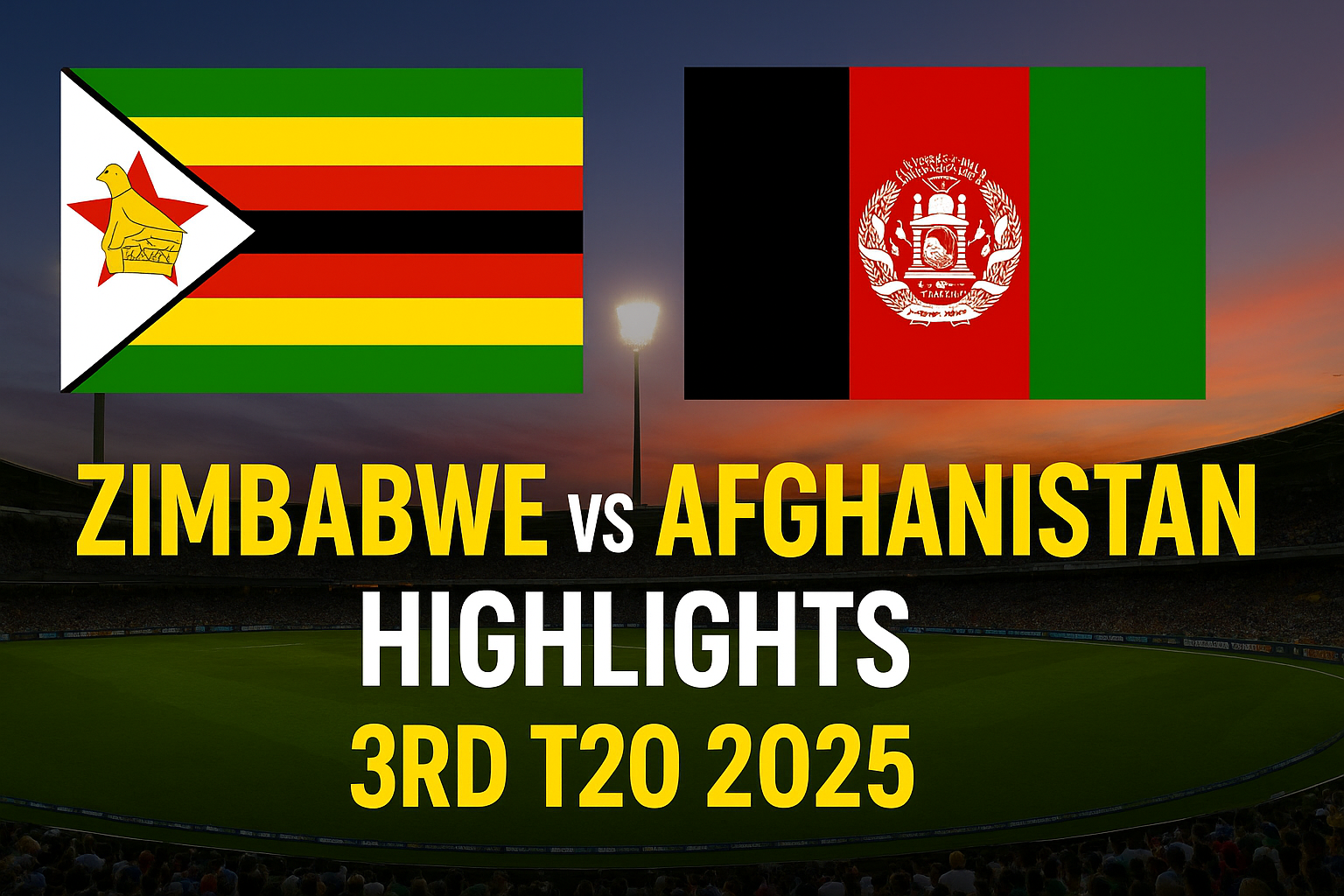 Zimbabwe vs Afghanistan Highlights 2025 – 3rd T20I