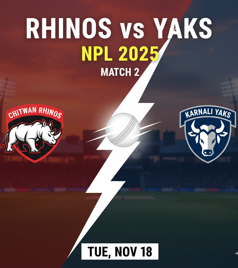 Chitwan Rhinos vs Karnali Yaks, 2nd Match | Nepal Premier League 2025| TUE, NOV 18 2025