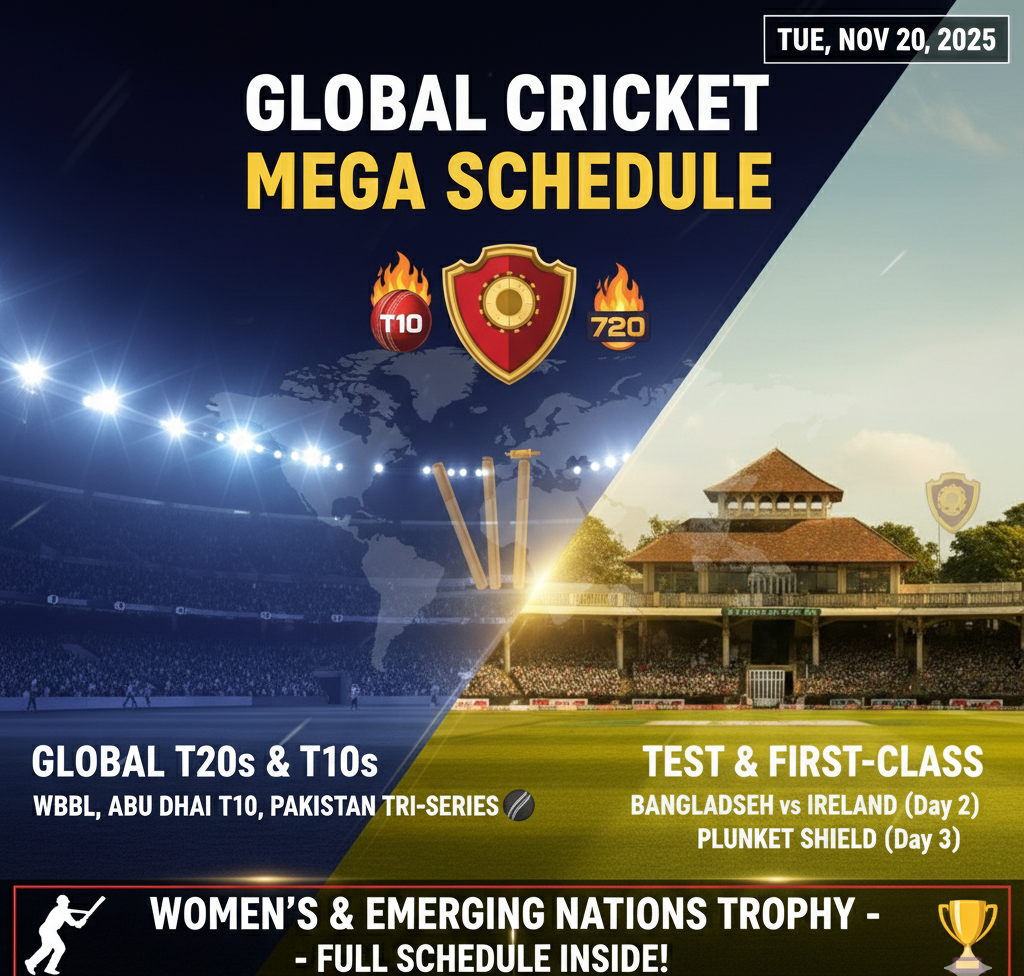 Cricket Schedule Thursday, November 20