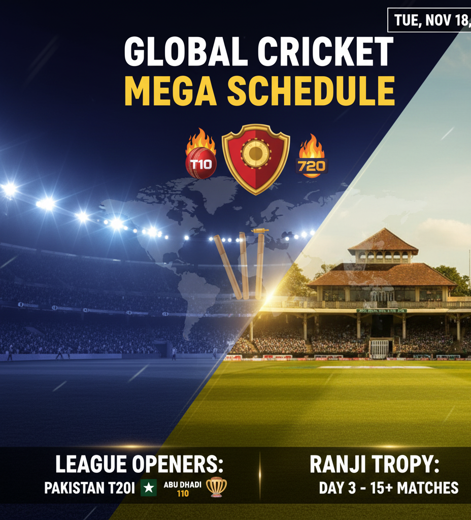Global Cricket Schedule: Tuesday, November 18th, 2025