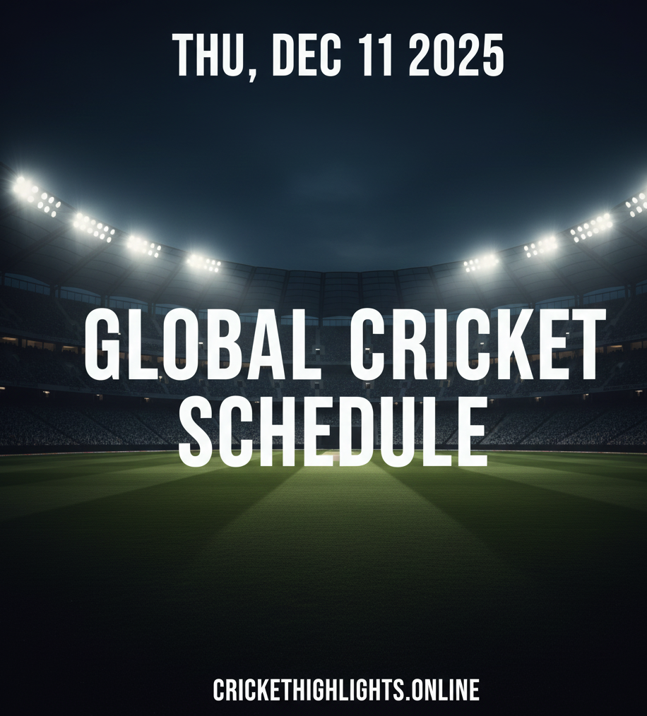 Global Cricket Schedule: Thursday, December 11th, 2025