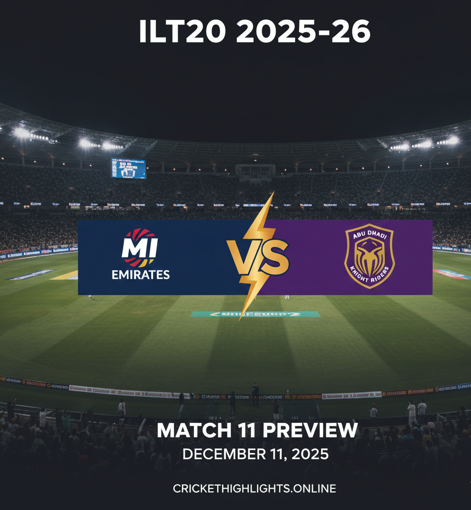 MI Emirates vs Abu Dhabi Knight Riders, 11th Match Complete Preview